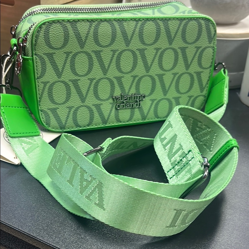 Valentino Green Logo Crossbody Bag